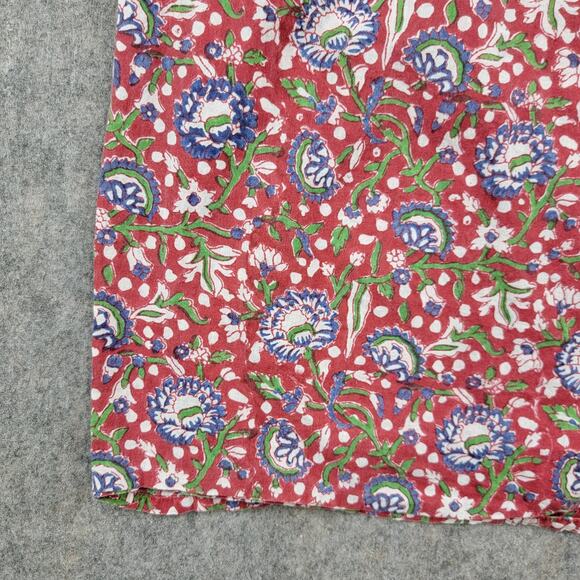 Agnes B Floral Frilled Top Blouse size 2 Red Cotton Sleeveless - Picture 8 of 12